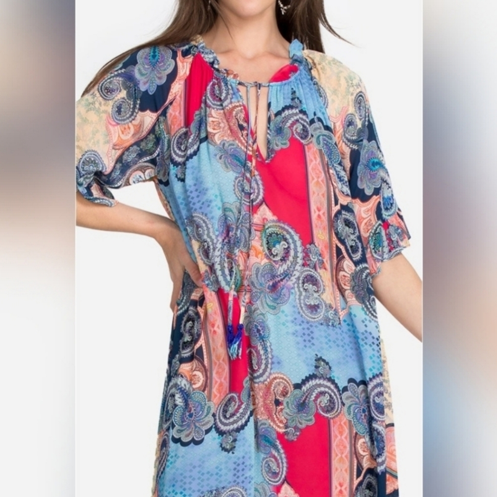 Johnny Was Cordelia Easy Midi Dress Paisley Coastal Sz 1X - Picture 5 of 16